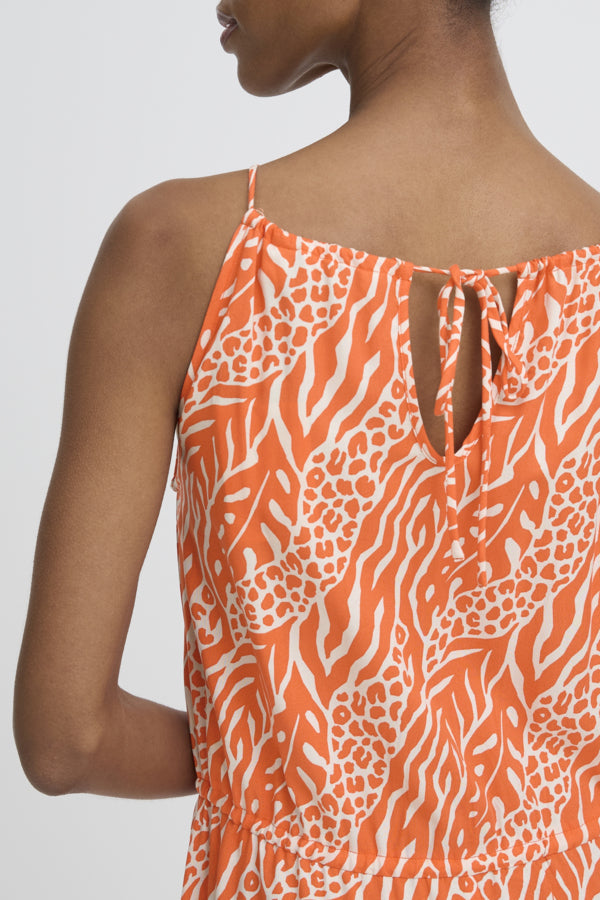 JOELLA Animal Mix Stripe Slip Midi Sun Dress