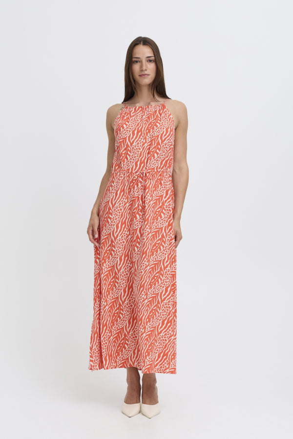 JOELLA Animal Mix Stripe Slip Midi Sun Dress