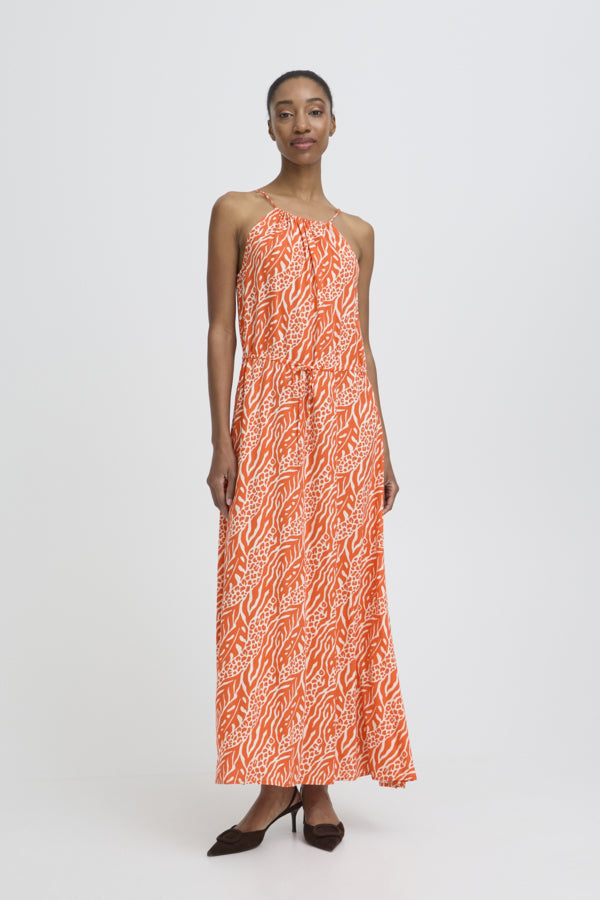 JOELLA Animal Mix Stripe Slip Midi Sun Dress