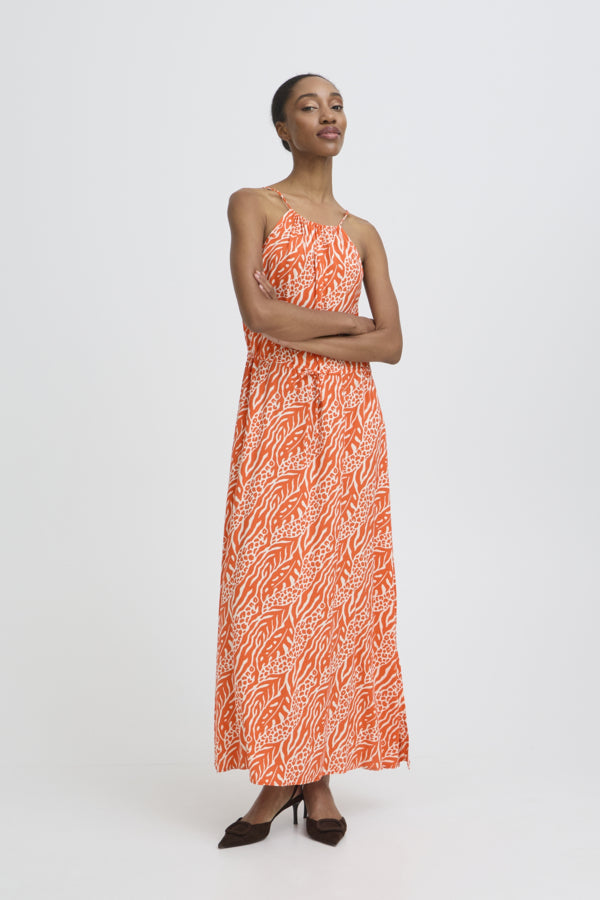JOELLA Animal Mix Stripe Slip Midi Sun Dress