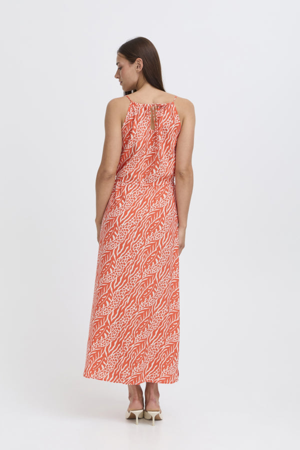 JOELLA Animal Mix Stripe Slip Midi Sun Dress