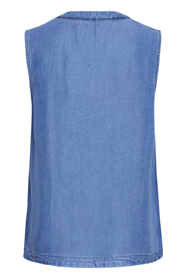 KOSMO Lyocell Sleeveless Chambray Demin Blouse