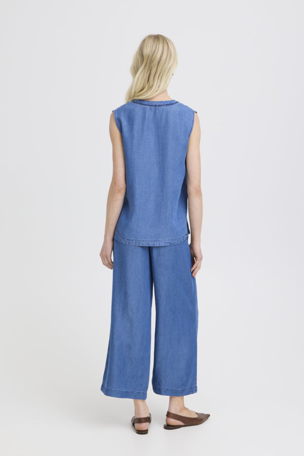 KOSMO Lyocell Sleeveless Chambray Demin Blouse