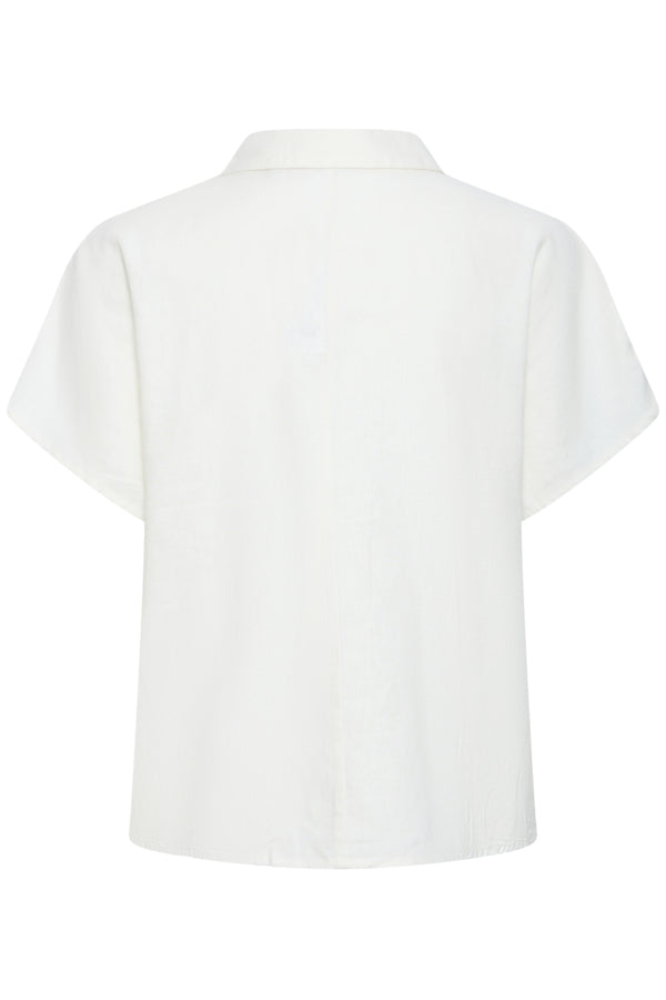 FALAKKA Cap Sleeve Linen Shirt in White