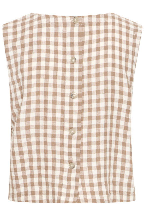 FALAKKA Vest Top in Brown Gingham Check