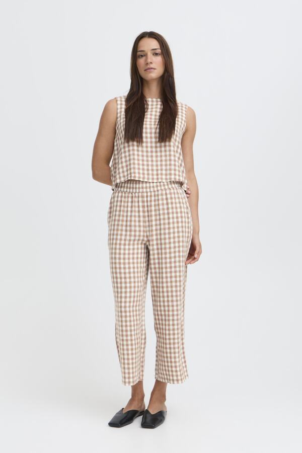 FALAKKA Vest Top in Brown Gingham Check