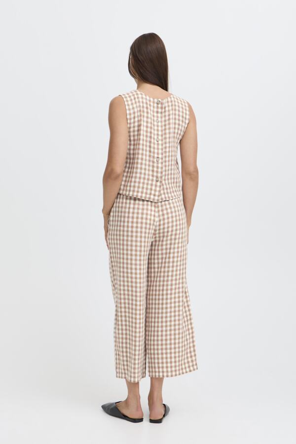 FALAKKA Vest Top in Brown Gingham Check