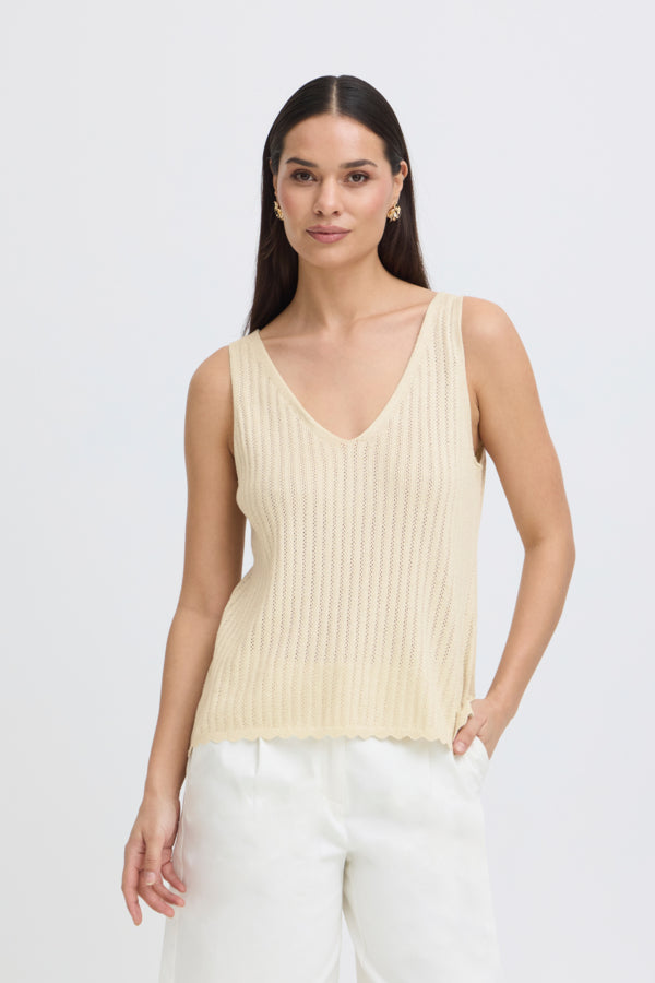 MOBBE Vest Top in Cream