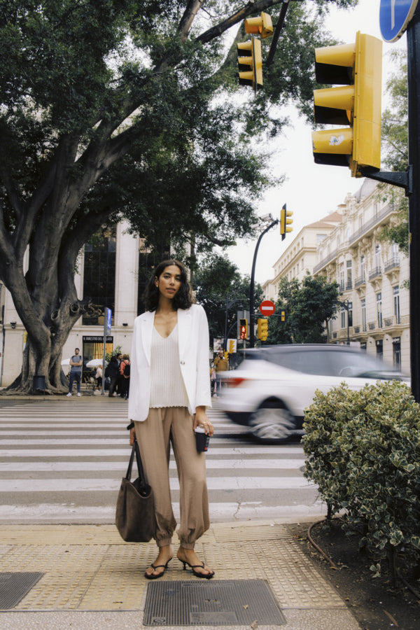 MOBBE Vest Top in Cream