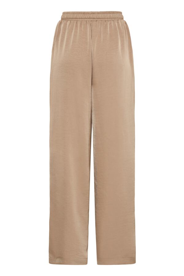 DACANNA Silky Wide Leg Trousers in Stucco Warm Caramel