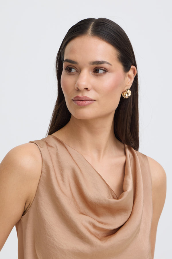 DACANNA Silky Tank Top in Stucco Warm Caramel