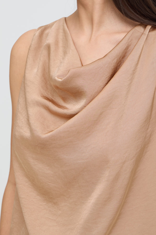 DACANNA Silky Tank Top in Stucco Warm Caramel