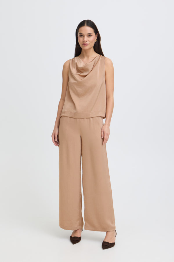 DACANNA Silky Tank Top in Stucco Warm Caramel