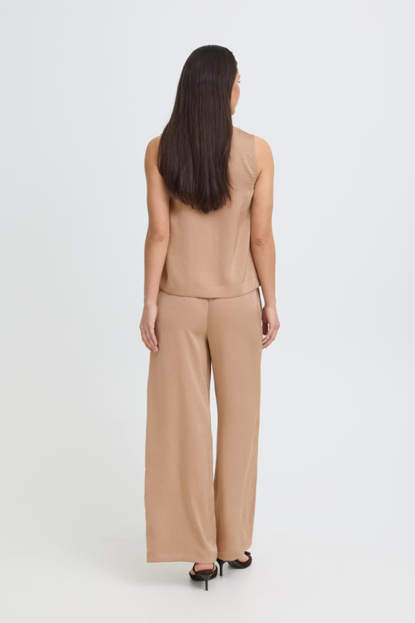 DACANNA Silky Tank Top in Stucco Warm Caramel