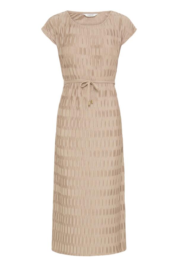 UVIKA Textured Lightweight Short Sleeve Dress in Stucco Sand