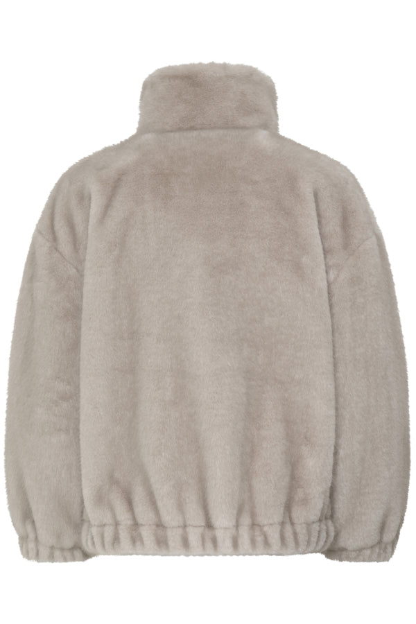 CORNILLA Fluffy Fleece Jacket in String Beige