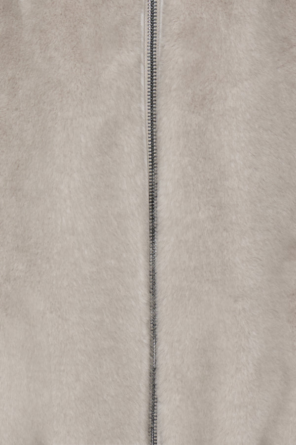 CORNILLA Fluffy Fleece Jacket in String Beige