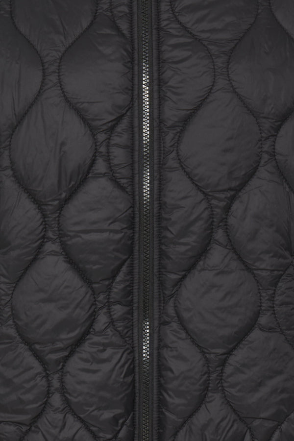 BERTA Reversible Quilted Sleeveless Jacket in Black and Caramel