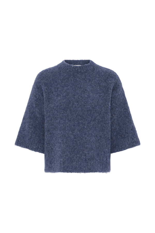 NYLA 3/4 Sleeve Knit jumper in Horizon Blue