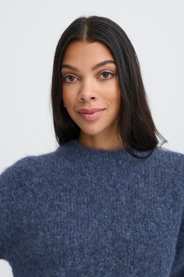NYLA 3/4 Sleeve Knit jumper in Horizon Blue