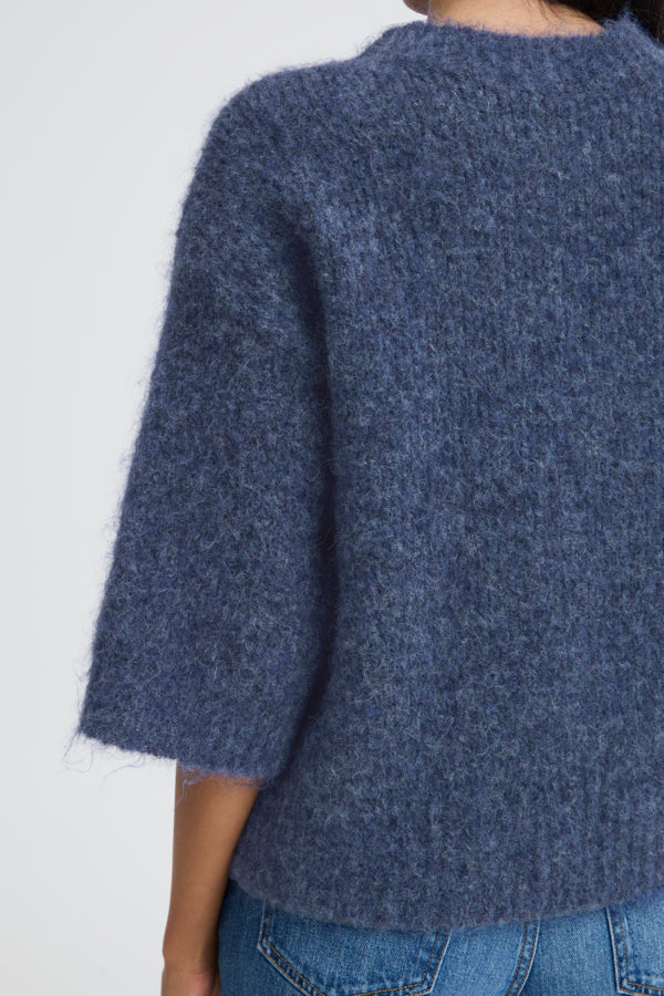 NYLA 3/4 Sleeve Knit jumper in Horizon Blue