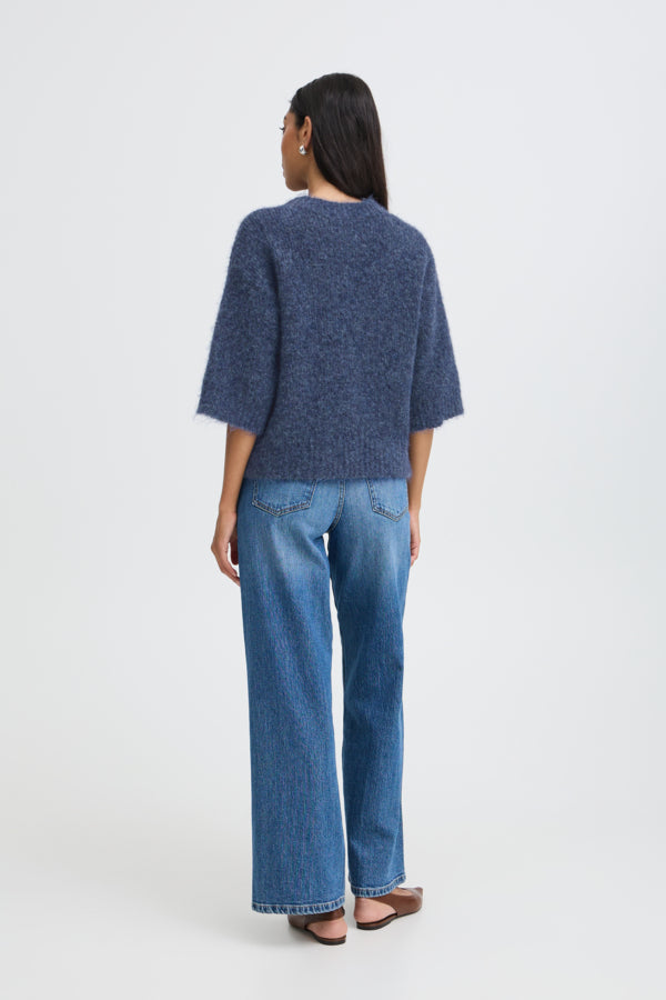 NYLA 3/4 Sleeve Knit jumper in Horizon Blue