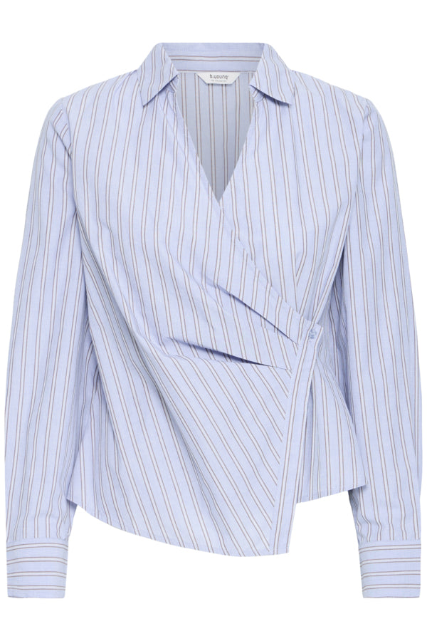 HENE Wrap Knot Shirt in Blue Chambray