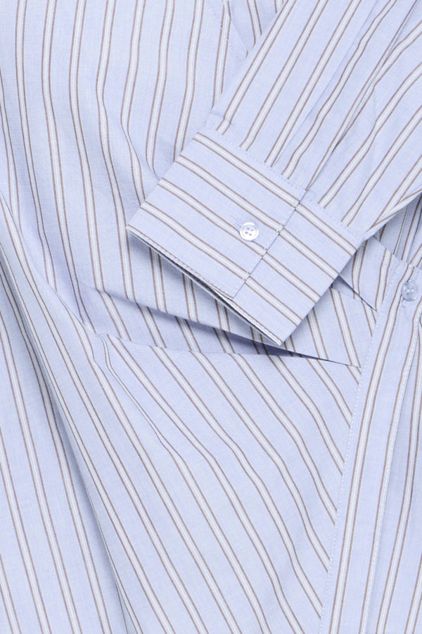 HENE Wrap Knot Shirt in Blue Chambray