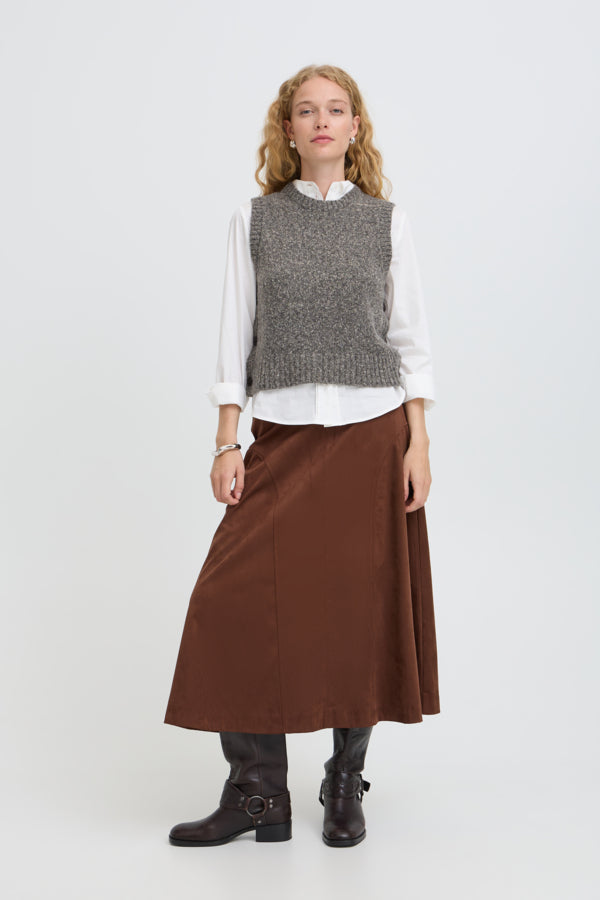 NAIMA Slipover Gillet in Grey Java Melange