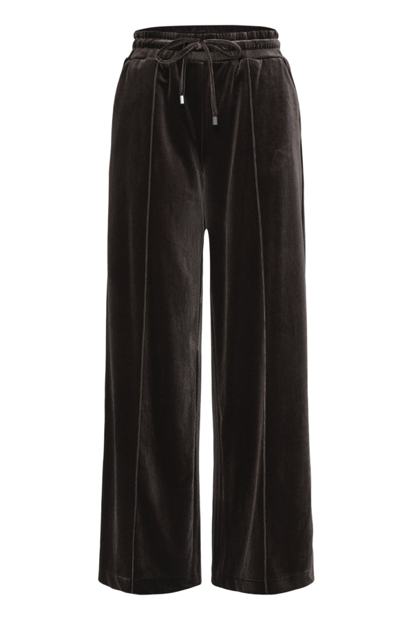 PERLINA Velour Joggers in Java Brown