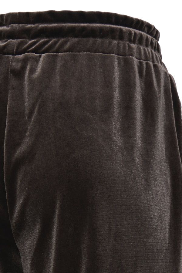 PERLINA Velour Joggers in Java Brown