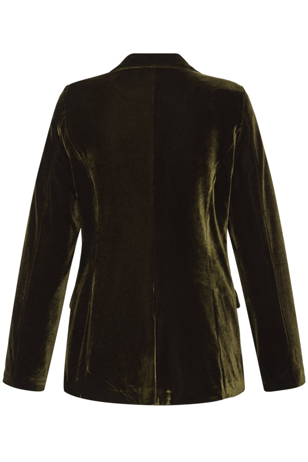 PERRIN Velvet Blazer in Beech Green