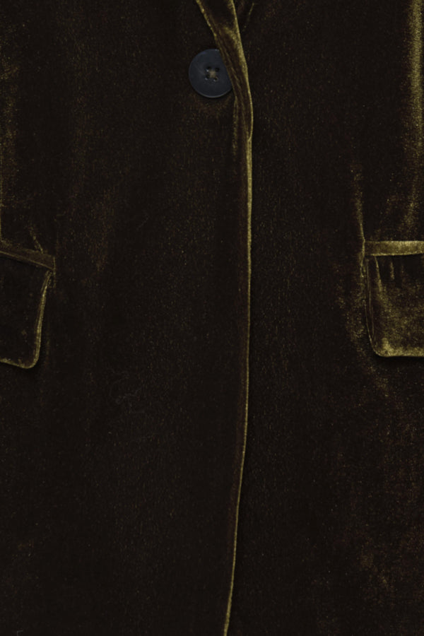PERRIN Velvet Blazer in Beech Green