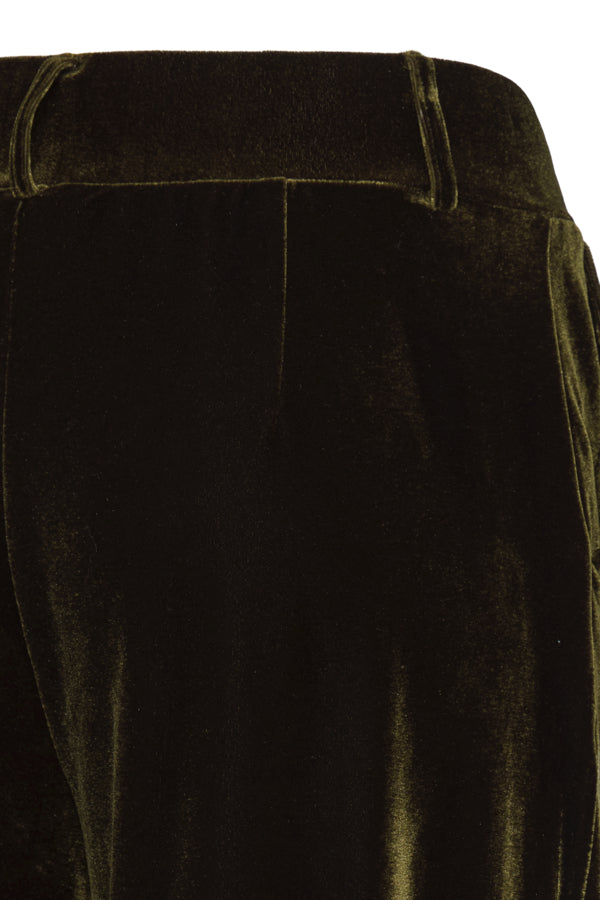 PERRIN Velvet Suit Trousers in Beech Green