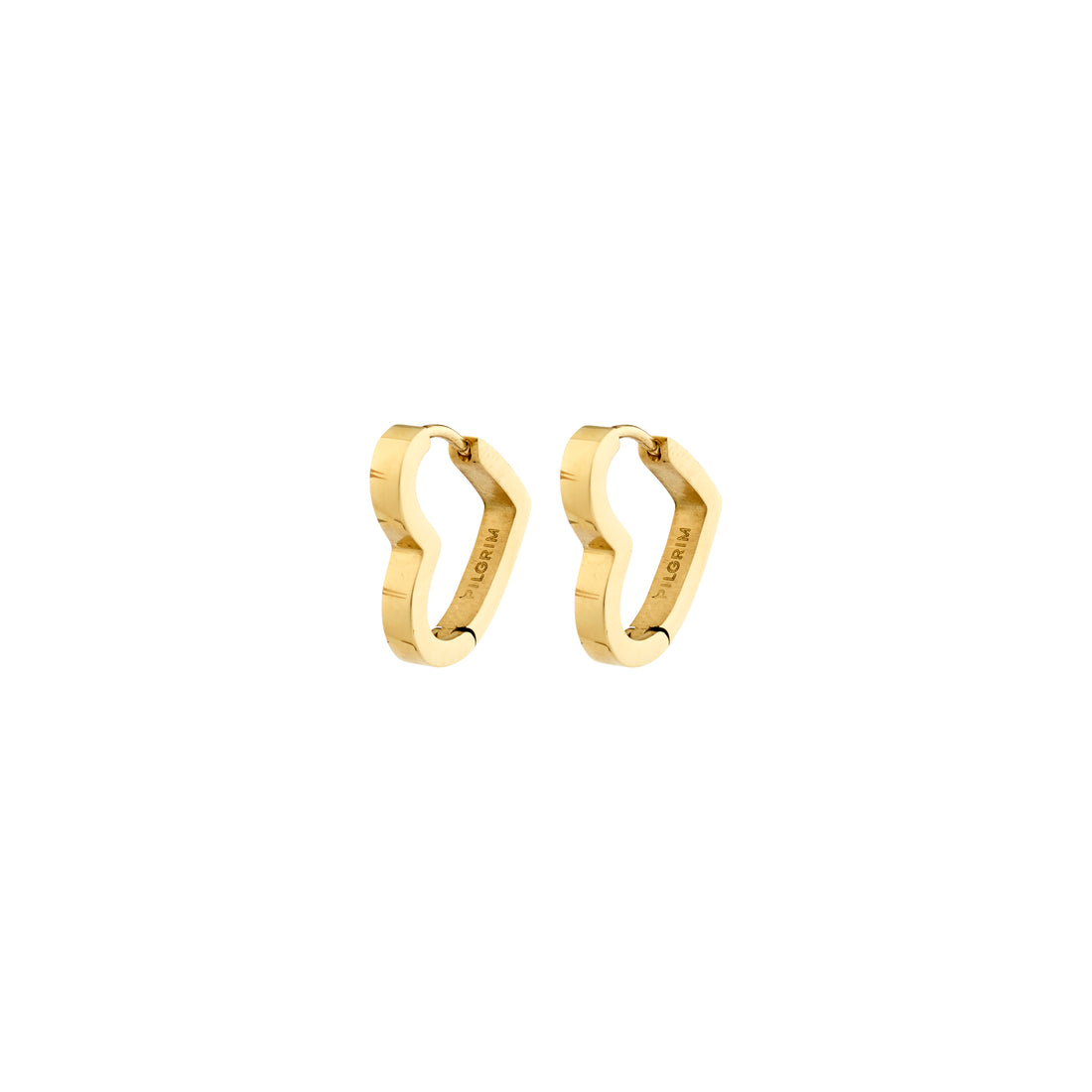 IVARIN Heart Hoop Earrings in Gold