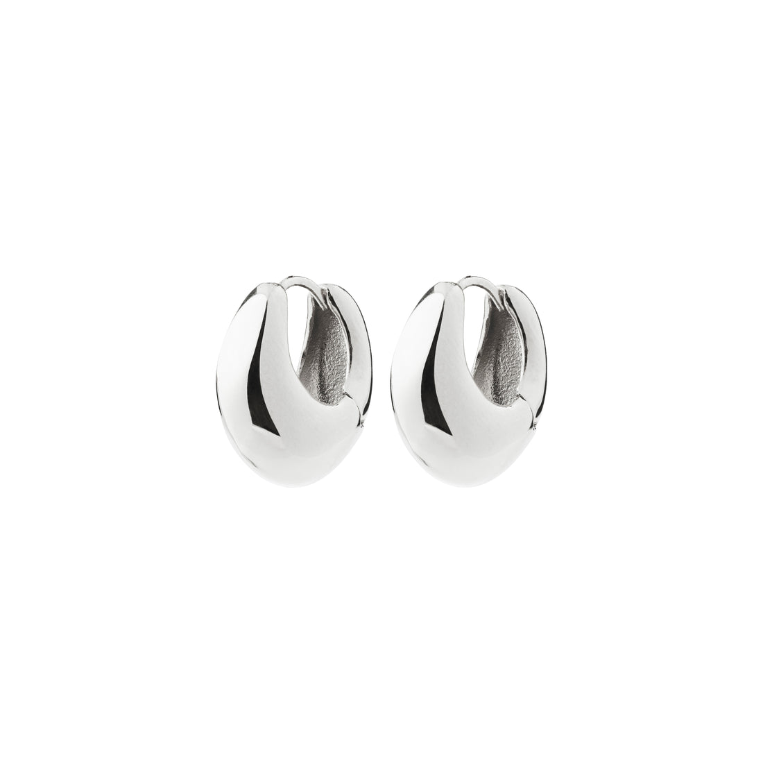 KAIROA Chunky Silver Drop Hoop Earrings