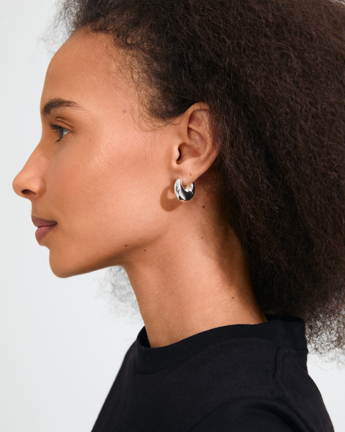 KAIROA Chunky Silver Drop Hoop Earrings