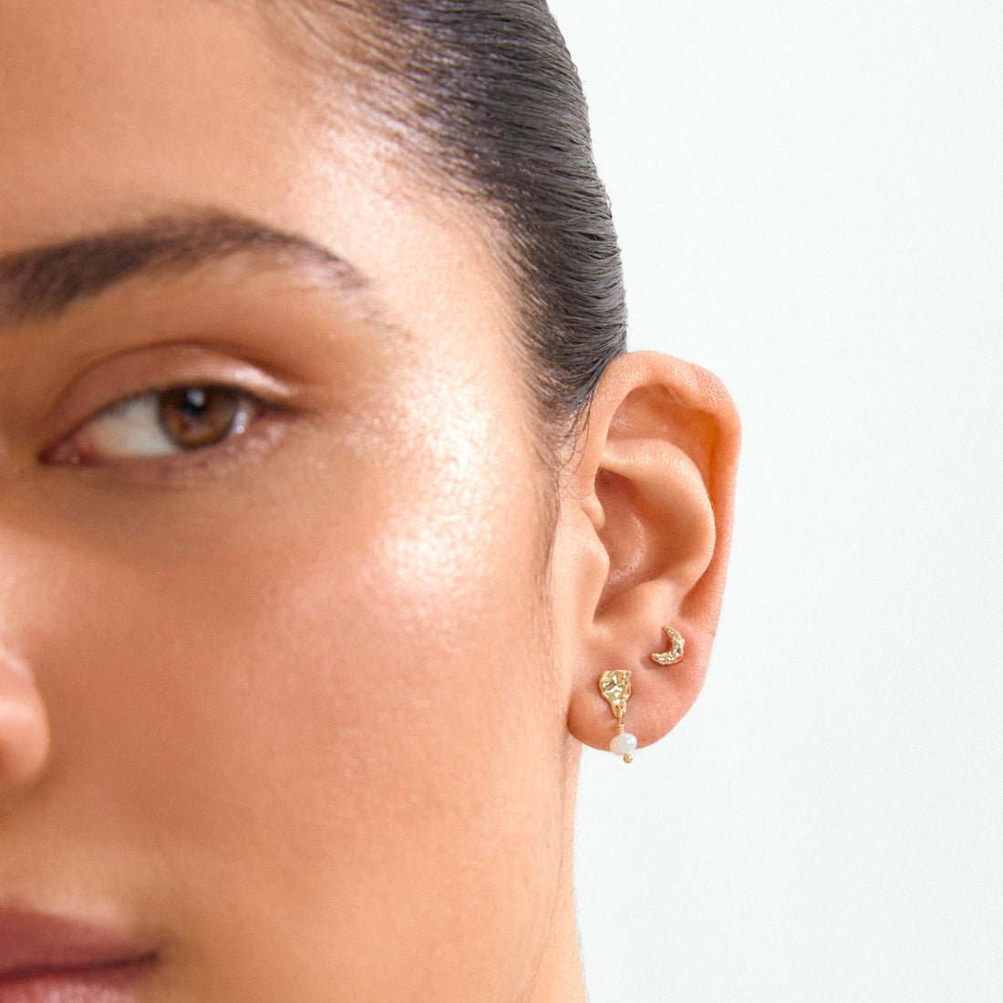 ORYTH 2-in-1 Gold Plated Stud Earrings