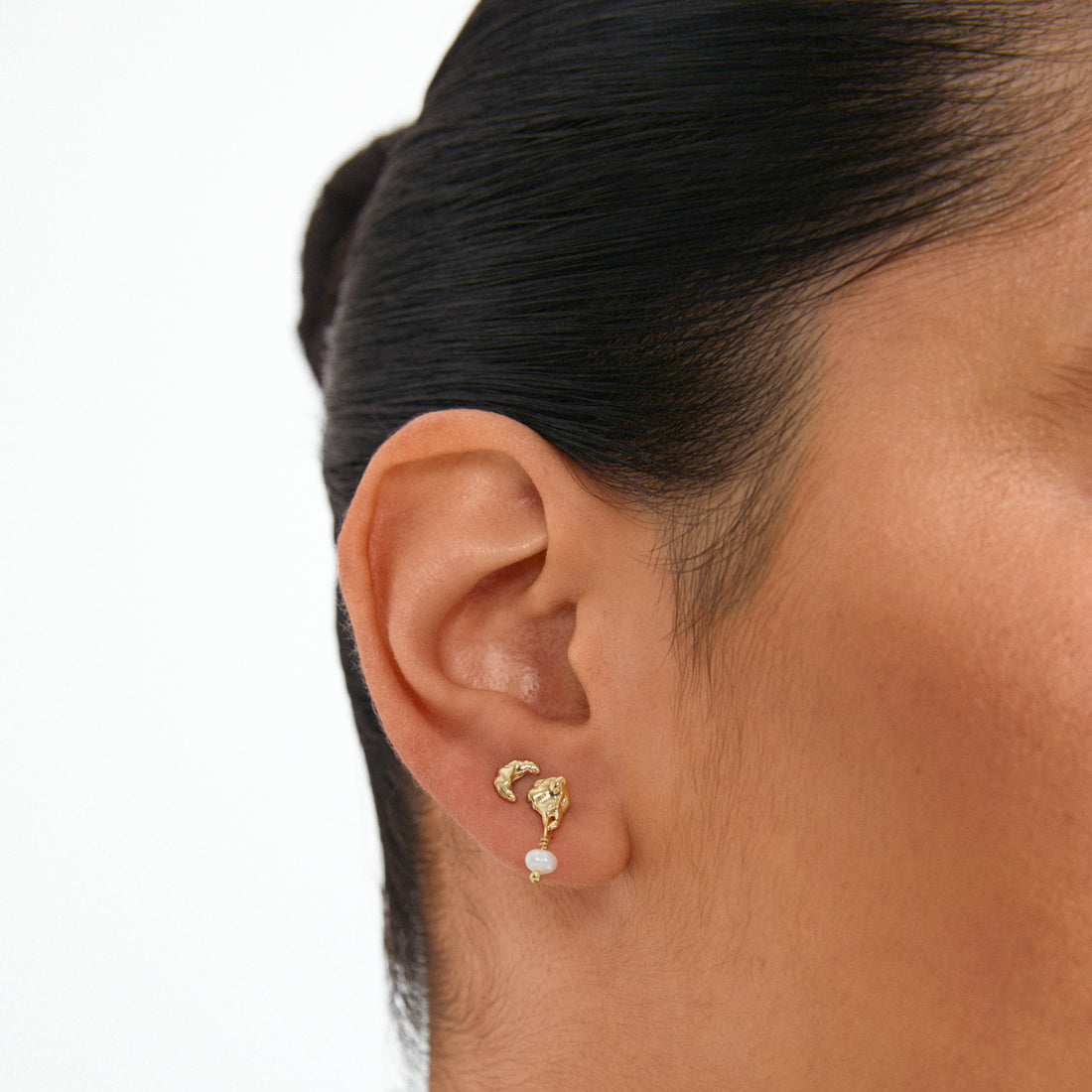 ORYTH 2-in-1 Gold Plated Stud Earrings
