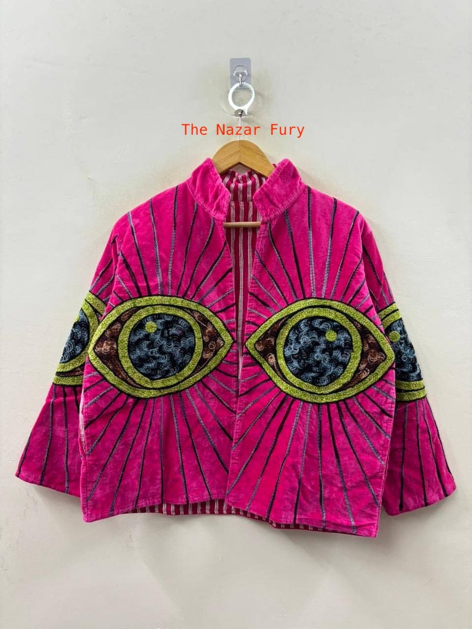 The Nazire Evil Eye Embroidered Velvet Jacket - 2 colours Available