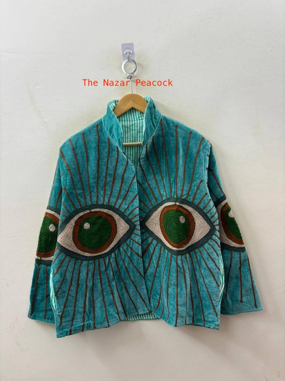 The Nazire Evil Eye Embroidered Velvet Jacket - 2 colours Available
