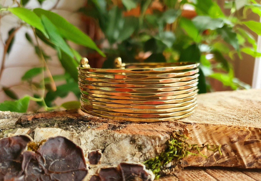 GRACE Hammered Brass Cuff Bracelet