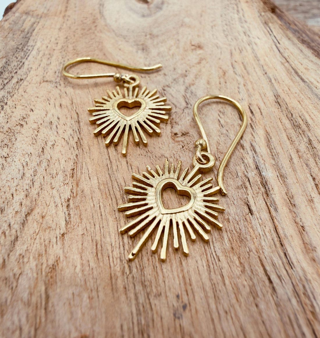 MILAGRO Brass Sacred Heart Earrings