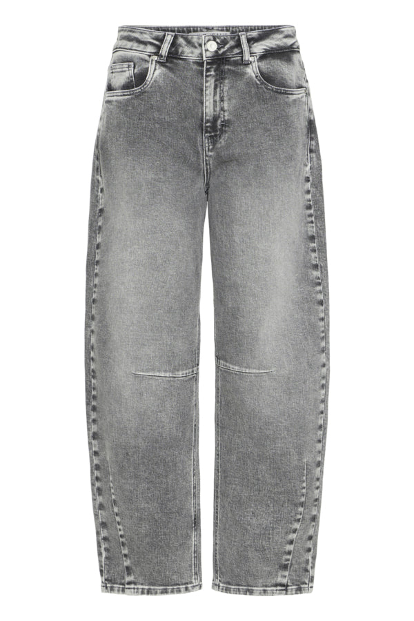 ANNI High Waist Premium Barrel Jeans in Grey