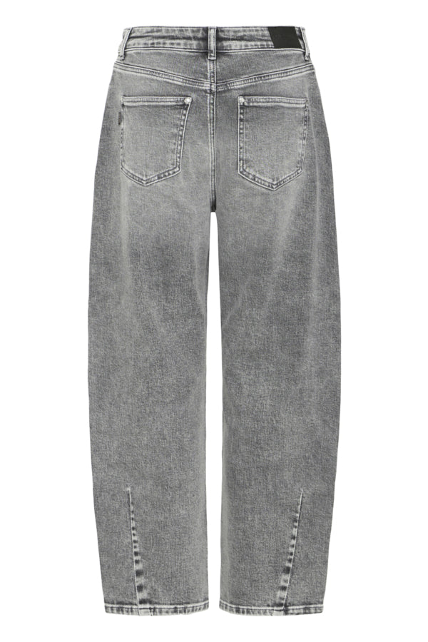 ANNI High Waist Premium Barrel Jeans in Grey