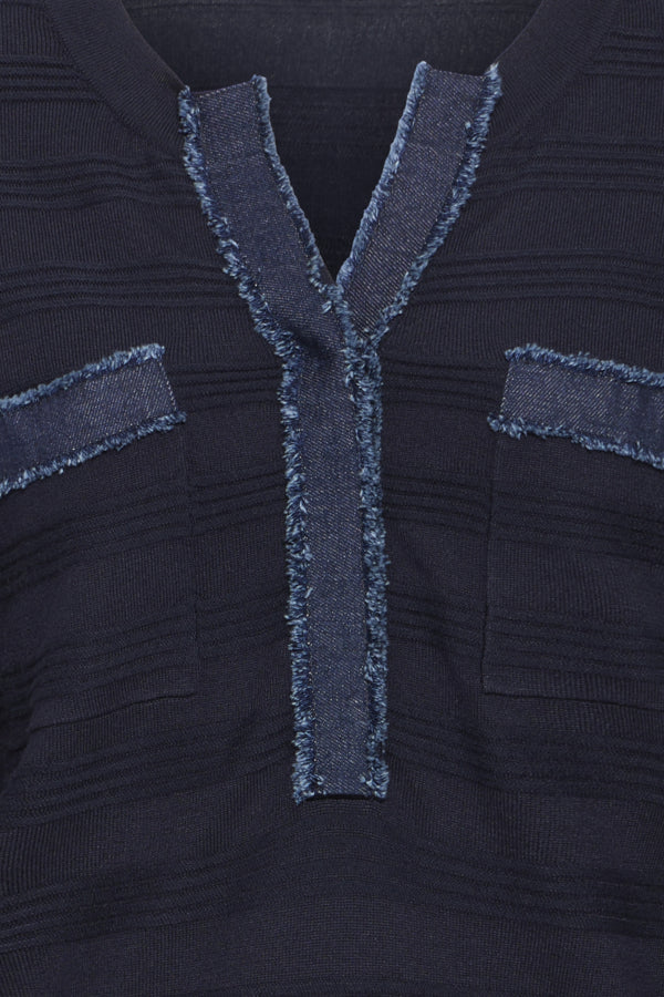 SARA Denim Mix Knit Top