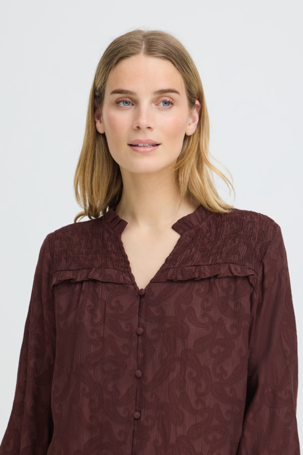 DINEA Blouse in Chocolate