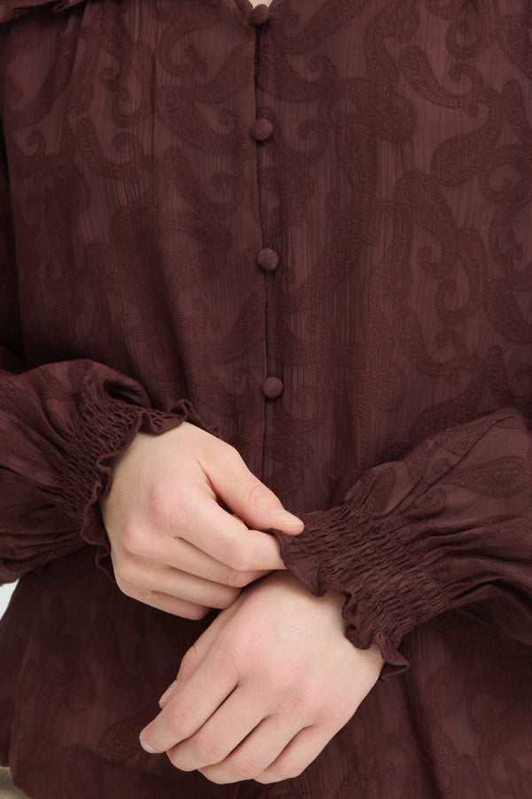 DINEA Blouse in Chocolate