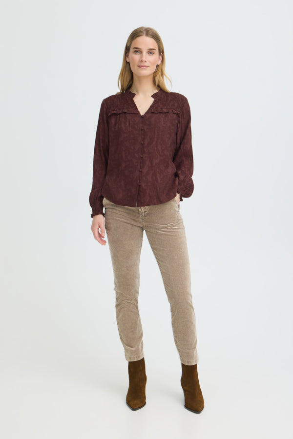 DINEA Blouse in Chocolate