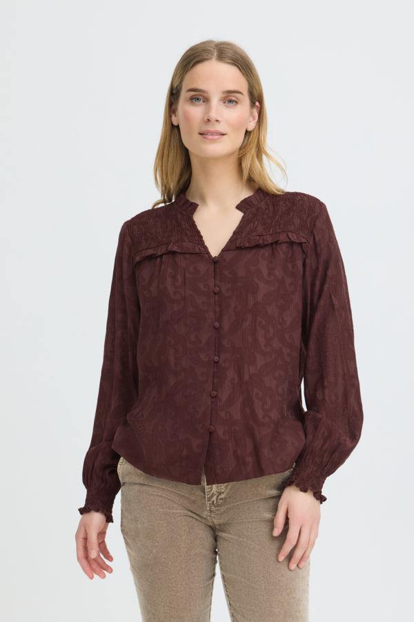 DINEA Blouse in Chocolate